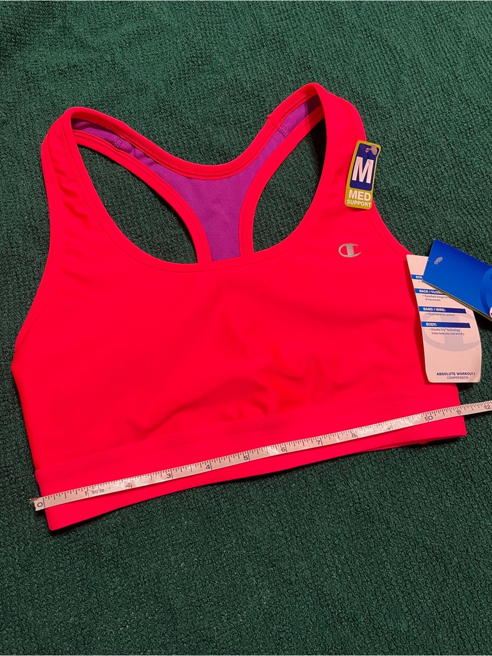 NWT Champion Hot Pink & Purple Racerback Sports Bra - Medium Support